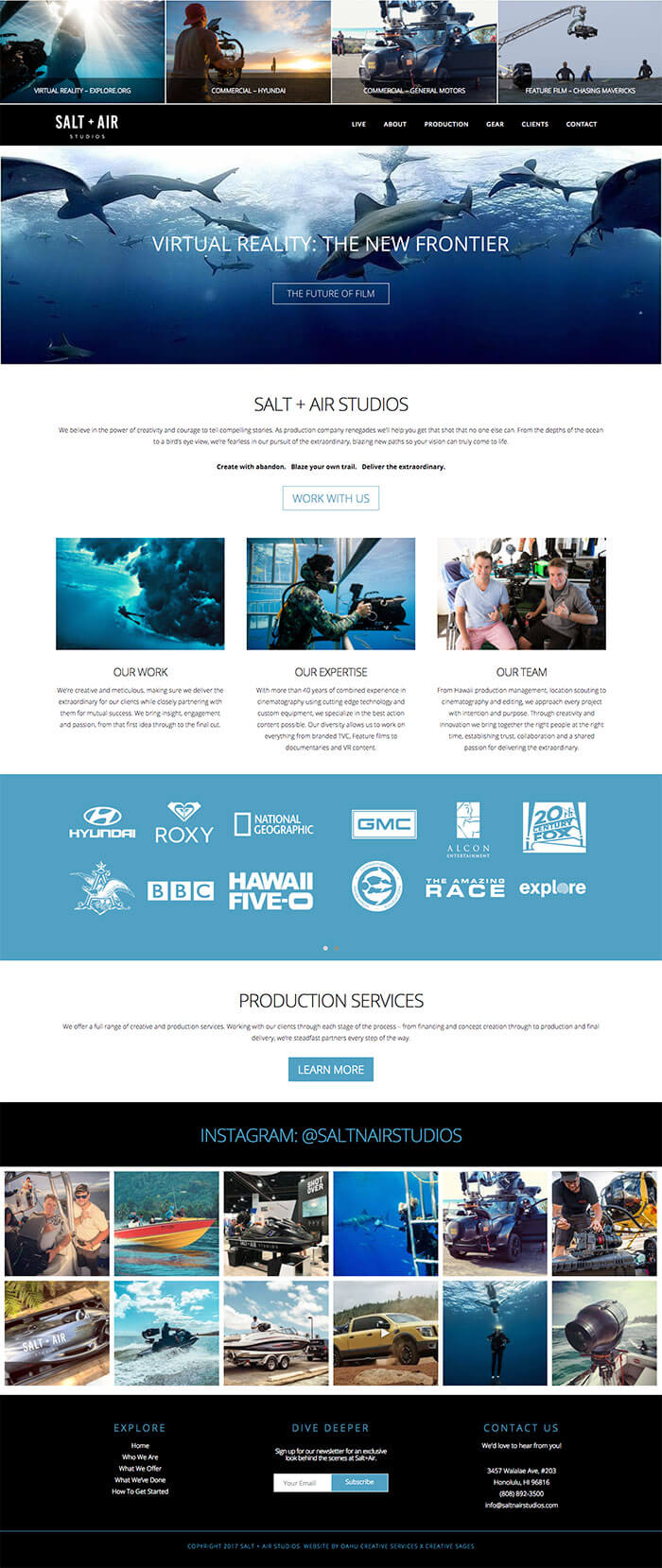 hawaii web design production company underwater photography aerial videography